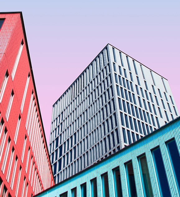 Hington Klarsey: three colourful office buildings